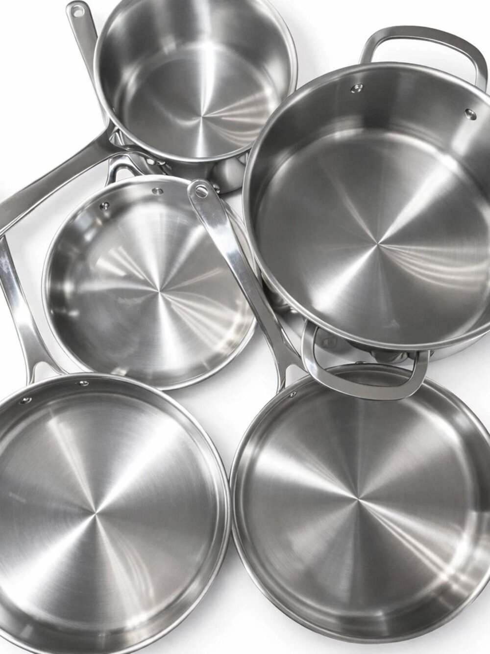 The Cellar Stainless Steel Cookware Set 5-Piece 3-Ply Base Pots & Pans
